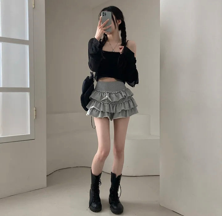 💕春夏防曬長袖雪紡開衫+網紗拼接針織吊帶