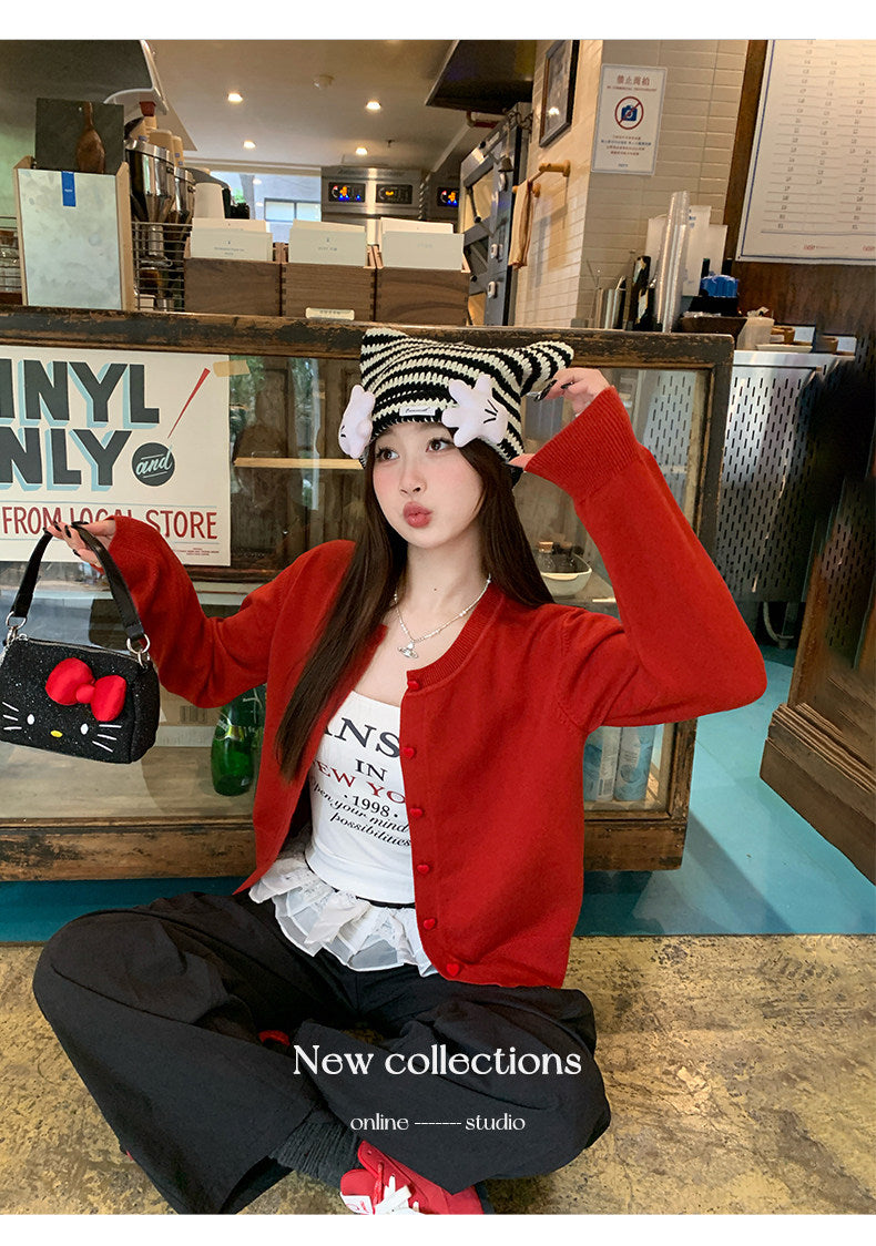 💕春夏可愛百搭簡約復古開衫