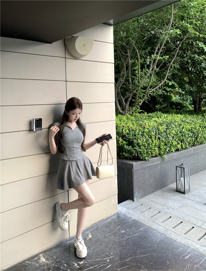 💕簡約百搭休閒polo衫純欲運動兩件套