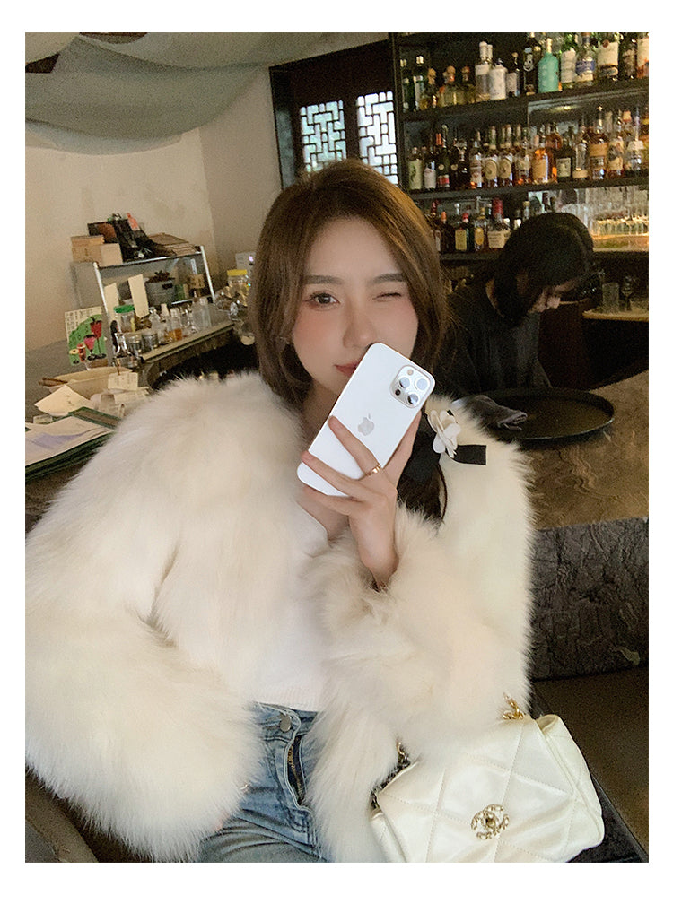 💕秋冬高級感毛茸茸加厚名媛外套