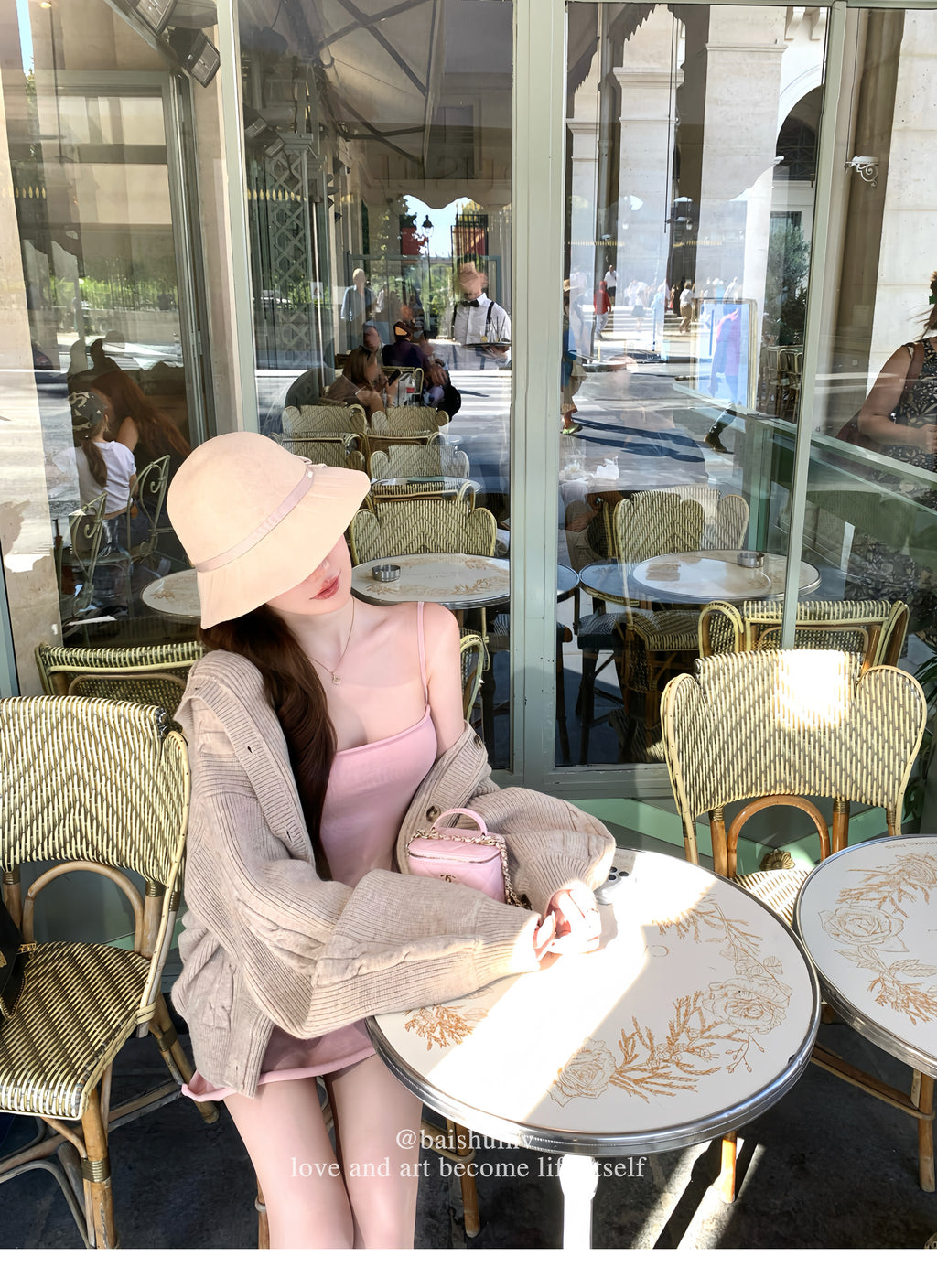 💕chic韓系溫柔慵懶連帽針織開衫吊帶裙兩件套
