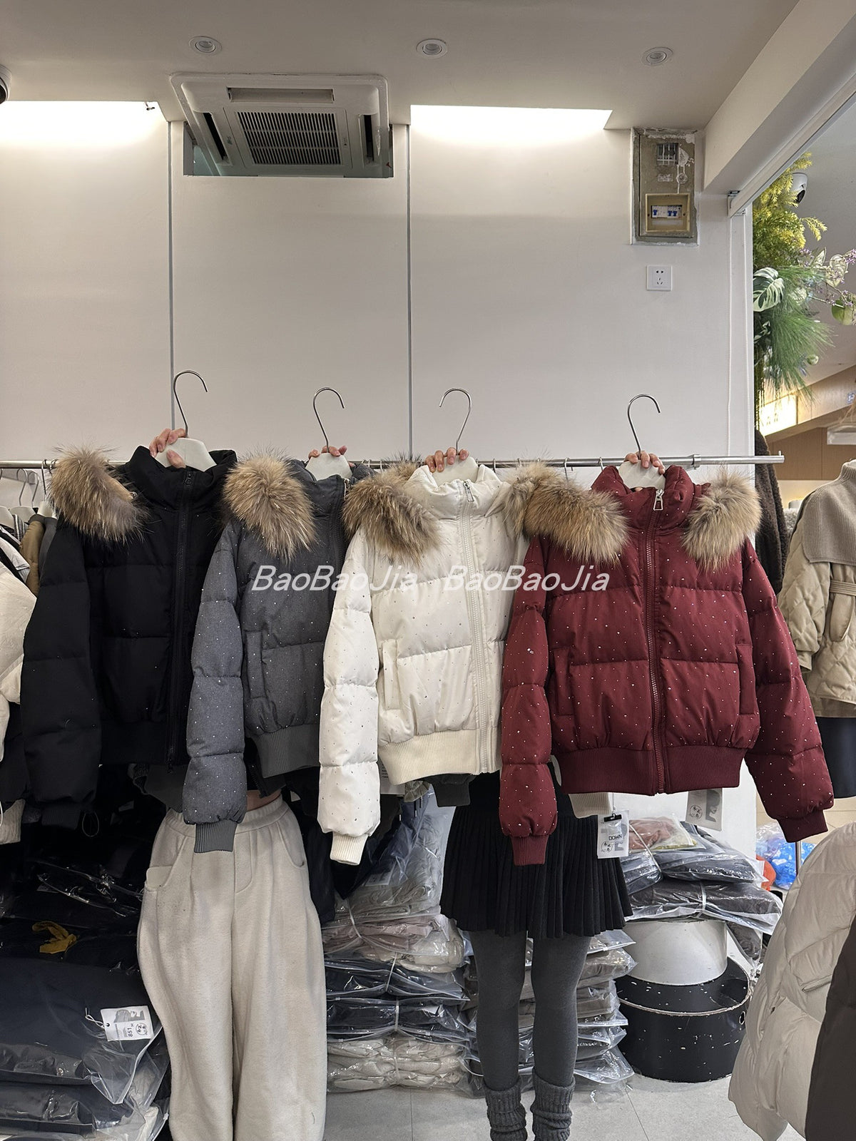 💕冬天滿天星燙鑽保暖羽絨外套