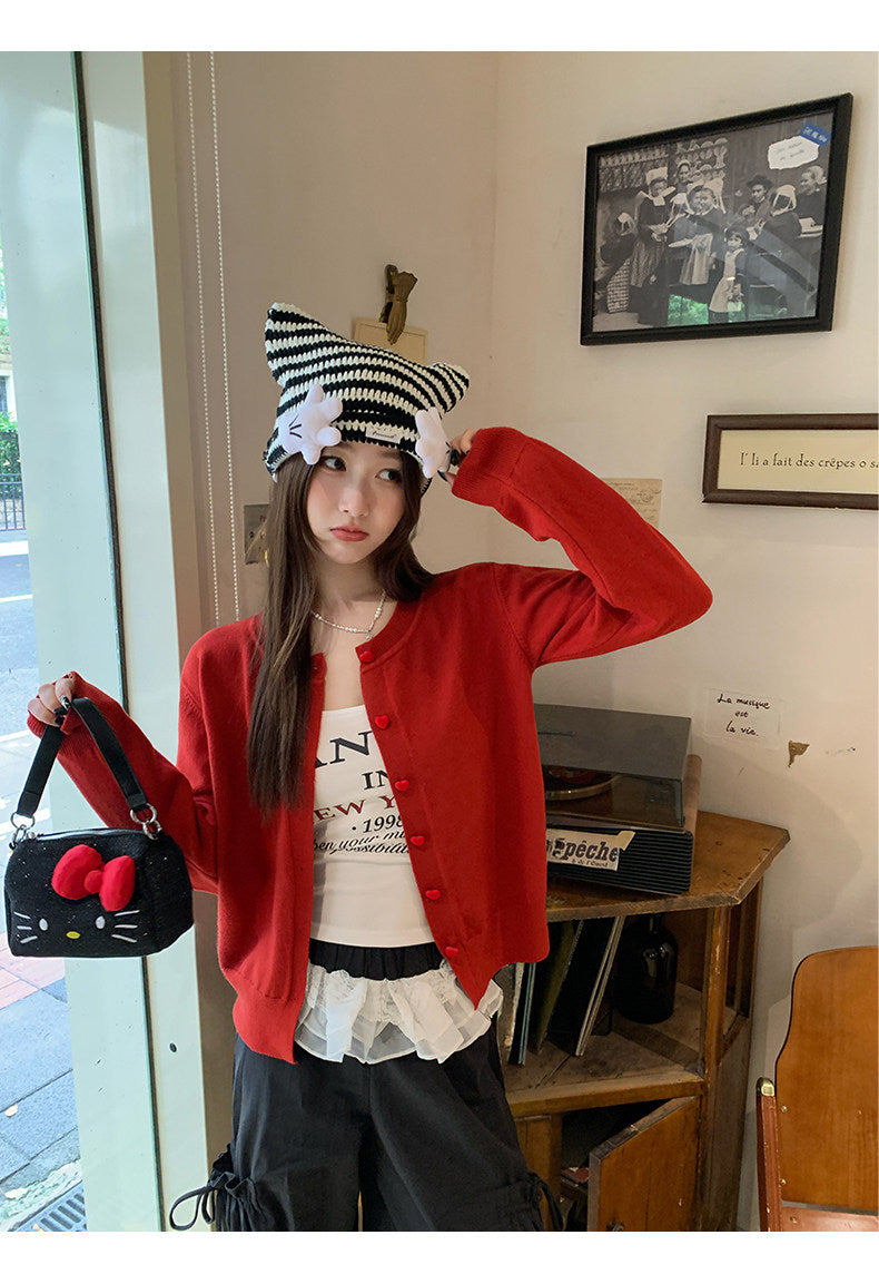 💕春夏可愛百搭簡約復古開衫