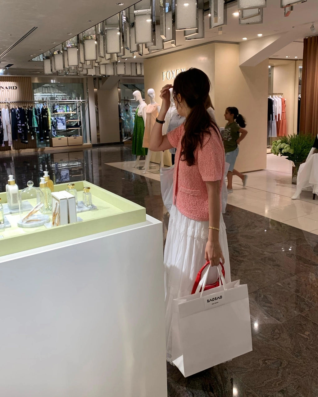 💕韓系東大門復古高腰拼接蕾絲邊蛋糕休閒長裙