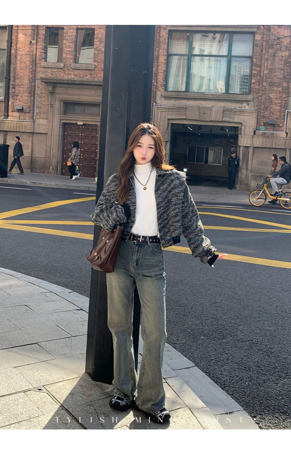 💕秋冬簡約內刷毛半高領別緻保暖上衣