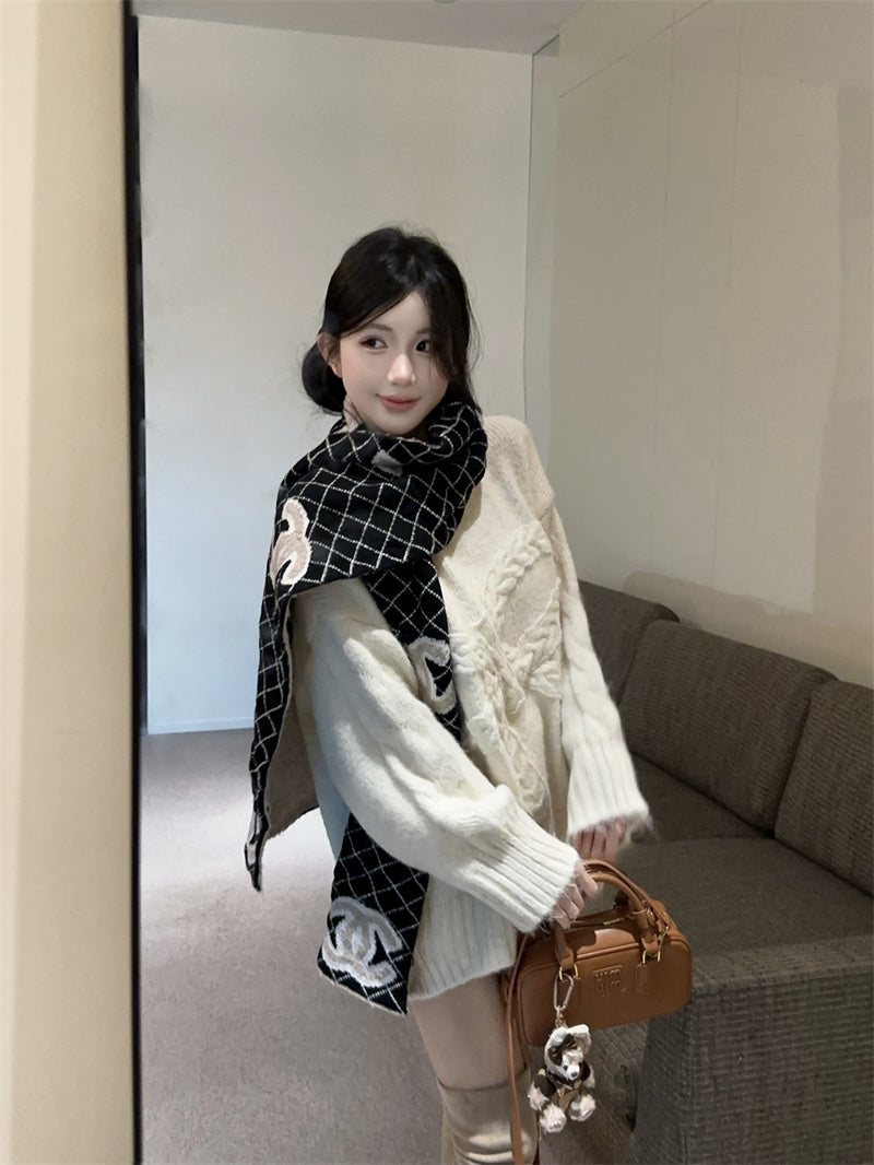 💕復古慵懶高級感軟糯蝴蝶結圓領上衣