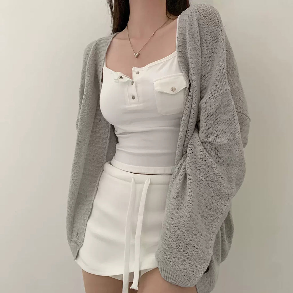 💕韓系chic慵懶寬鬆薄外套