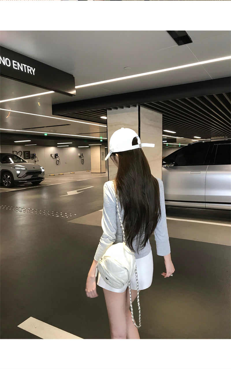 💕氣質翻領長袖收腰鈕扣襯衫