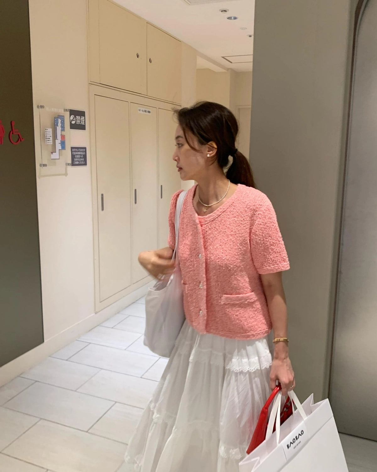 💕韓系東大門復古高腰拼接蕾絲邊蛋糕休閒長裙