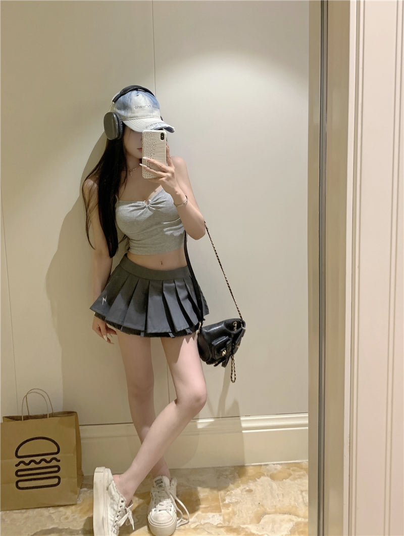 💕優雅簡約日常顯瘦修身吊帶長裙