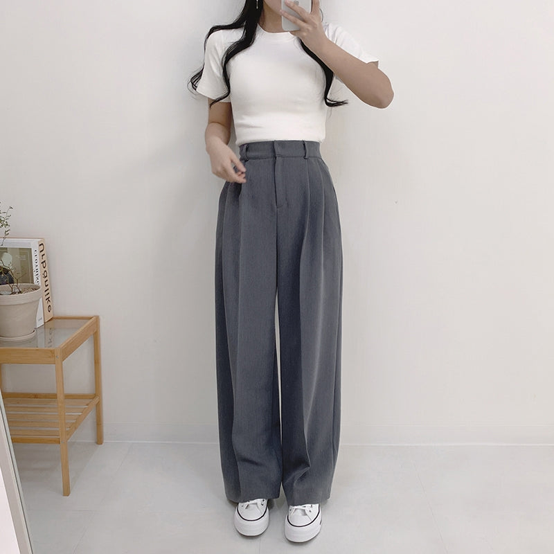 💕chic秋季寬鬆休閒西裝長褲兩件套