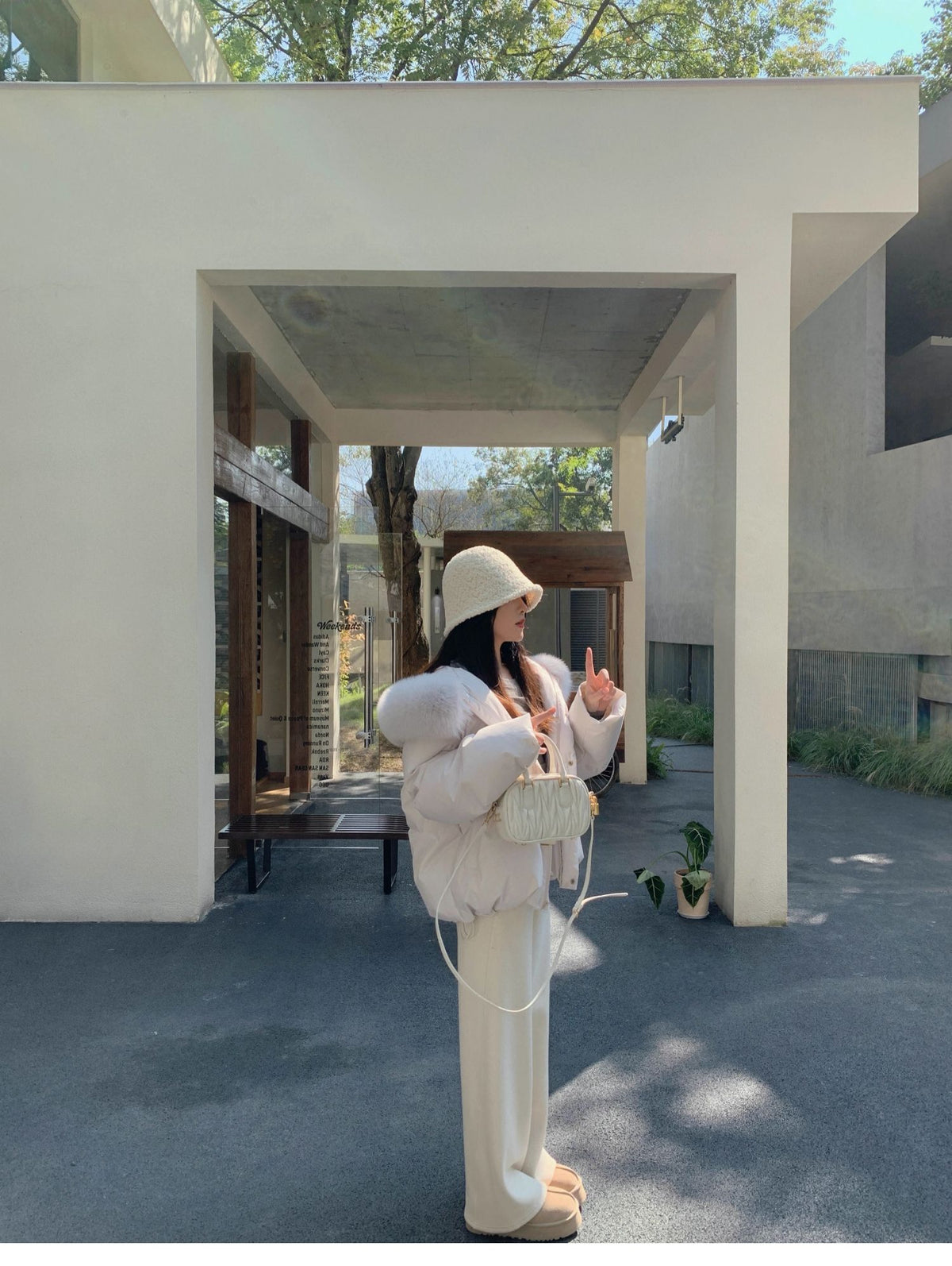 💕冬季大毛領連帽短款羽絨外套