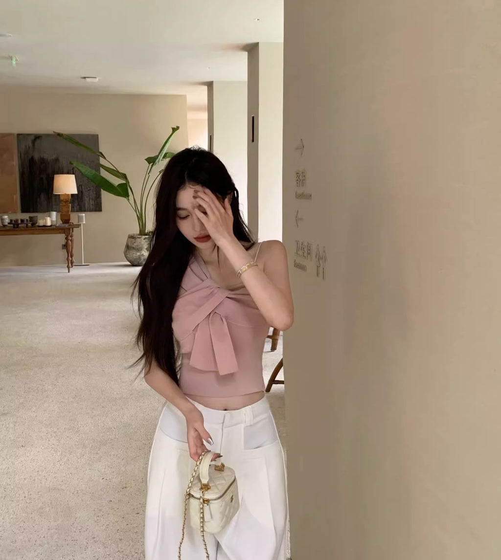 💕泰式不規則抹胸扭結吊帶背心