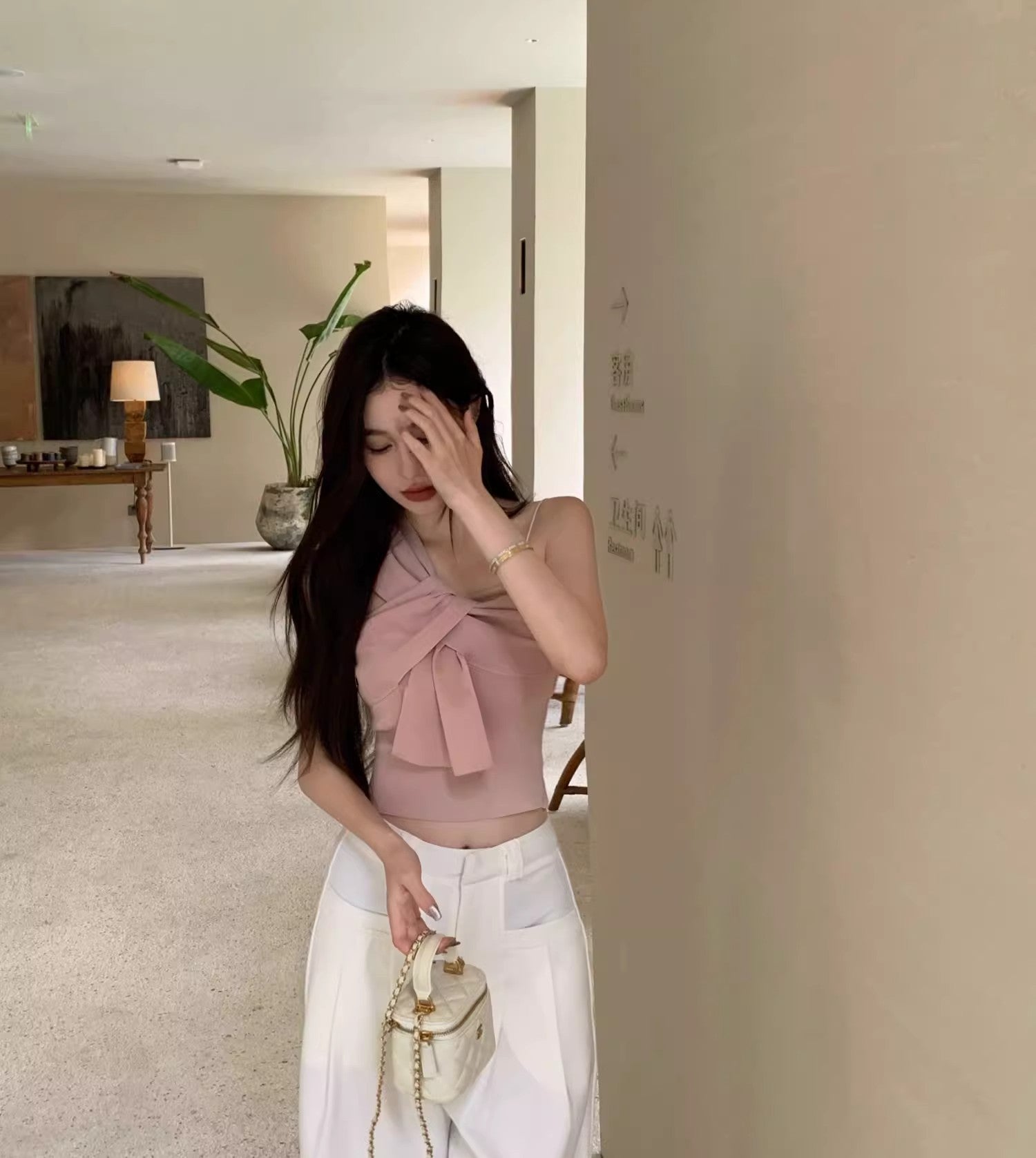 💕泰式不規則抹胸扭結吊帶背心