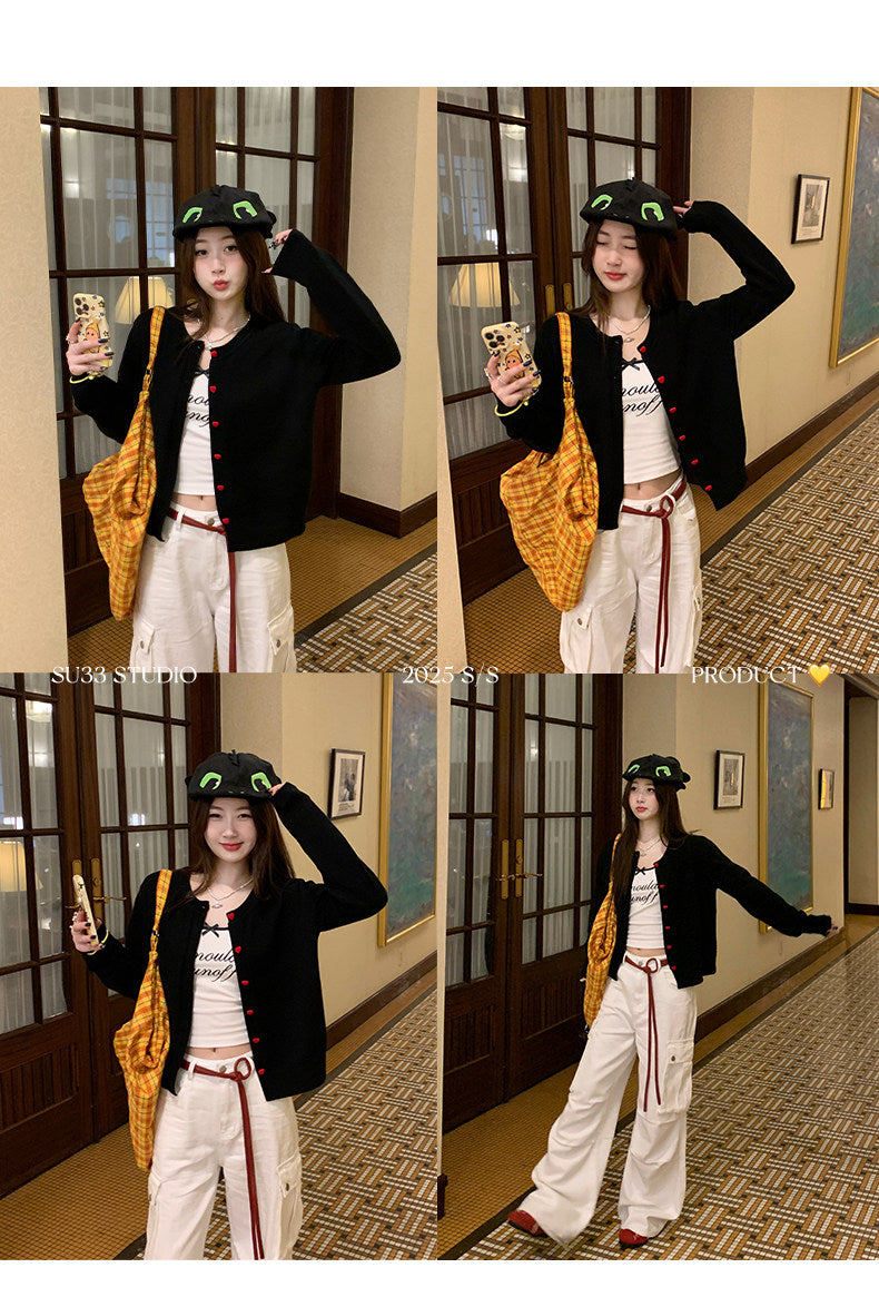 💕春夏可愛百搭簡約復古開衫