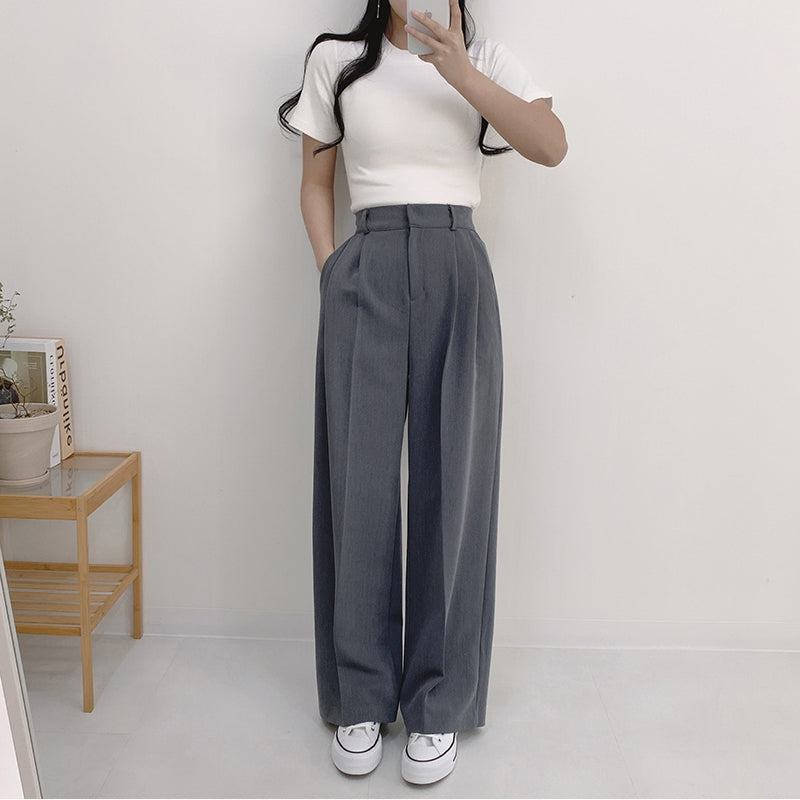 💕chic秋季寬鬆休閒西裝長褲兩件套
