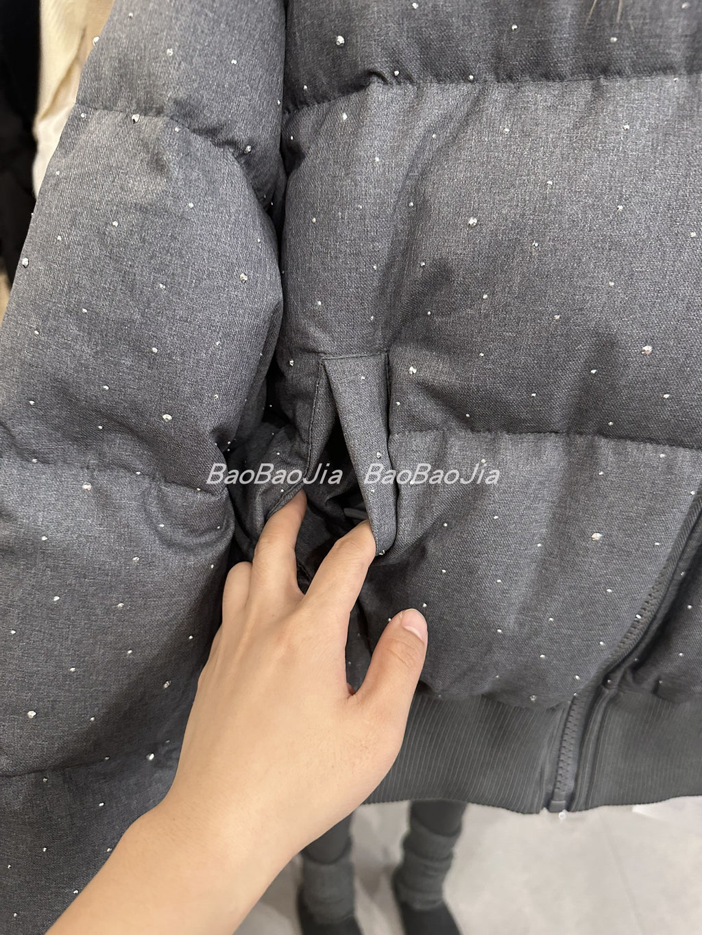 💕冬天滿天星燙鑽保暖羽絨外套