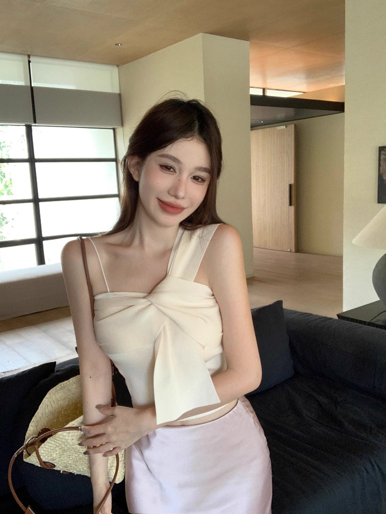 💕泰式不規則抹胸扭結吊帶背心