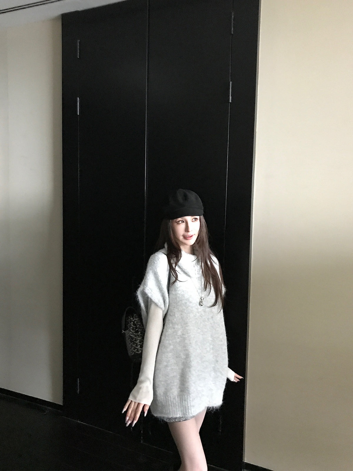 💕春季疊穿羊毛拉毛高領背心馬甲慵懶毛衫