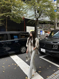 💕復古灰藍微喇叭牛仔長褲