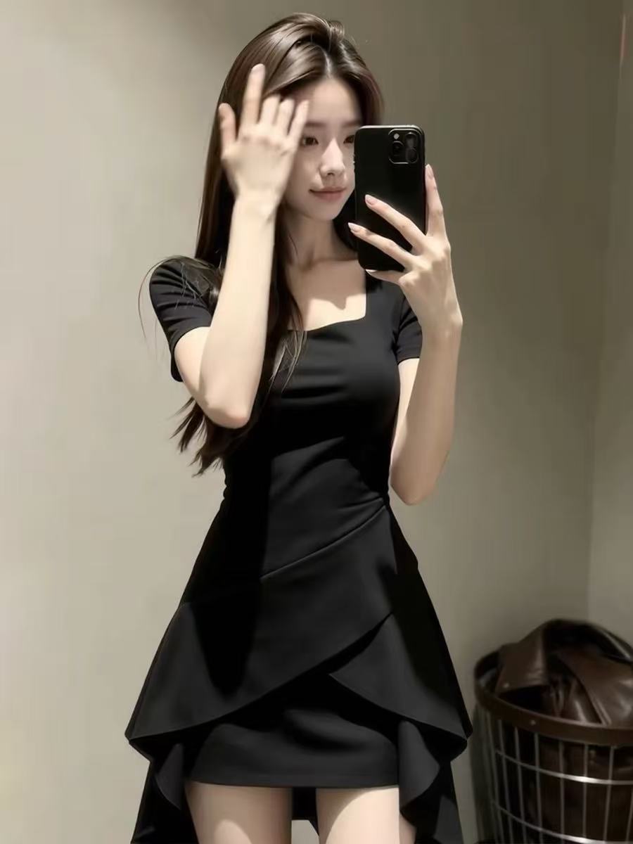💕獨特收腰魚尾赫本風連衣短裙