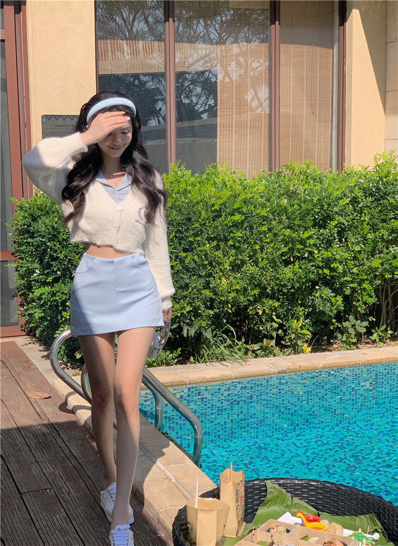 💕溫柔系針織顯白背心三件套