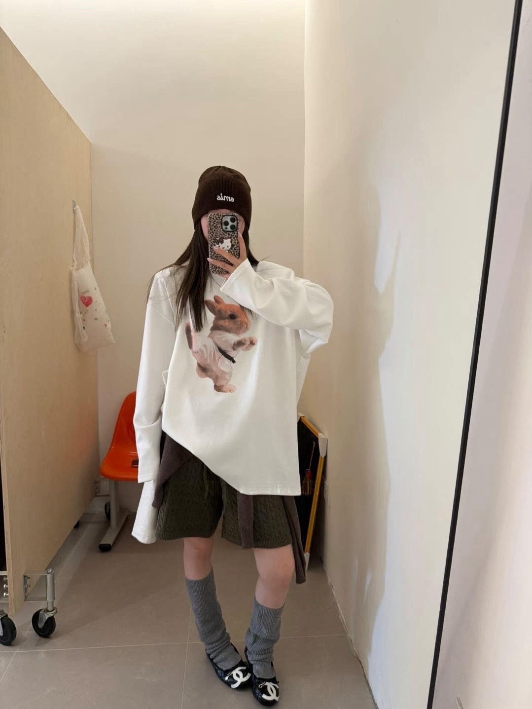 💕簡約休閒可愛空手道兔兔長袖上衣