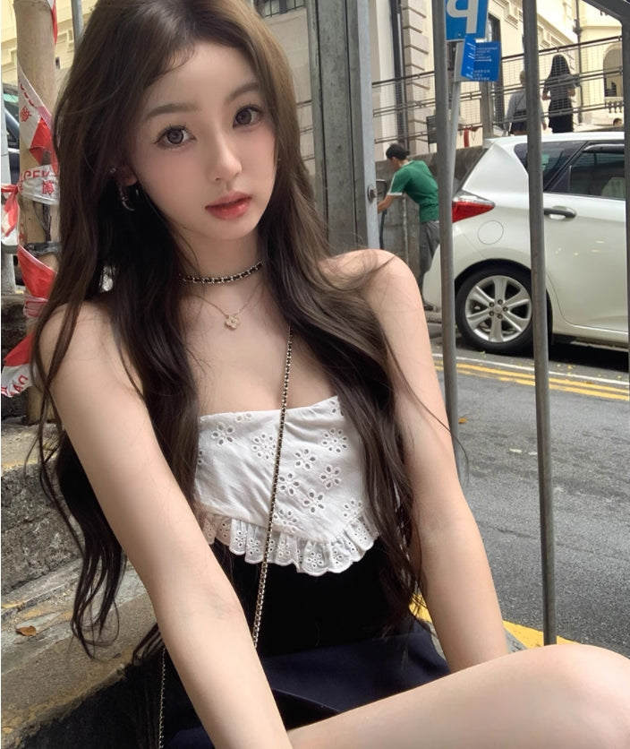 💕醇甜歐蕾可拆卸肩帶魚骨抹胸上衣