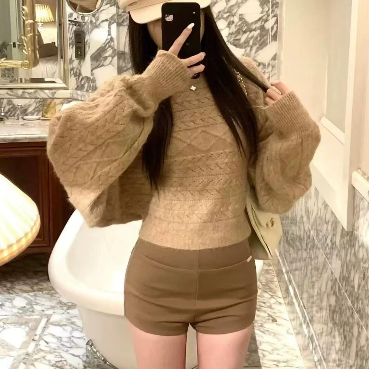 💕chic韓系蝙蝠袖針織百搭毛衣
