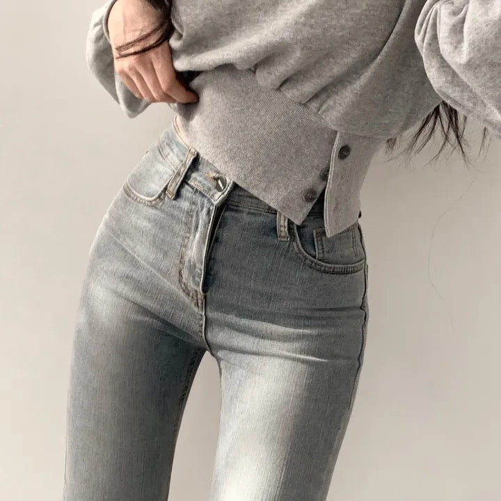 💕氣質簡約百搭三顆扣圓領長袖T袖