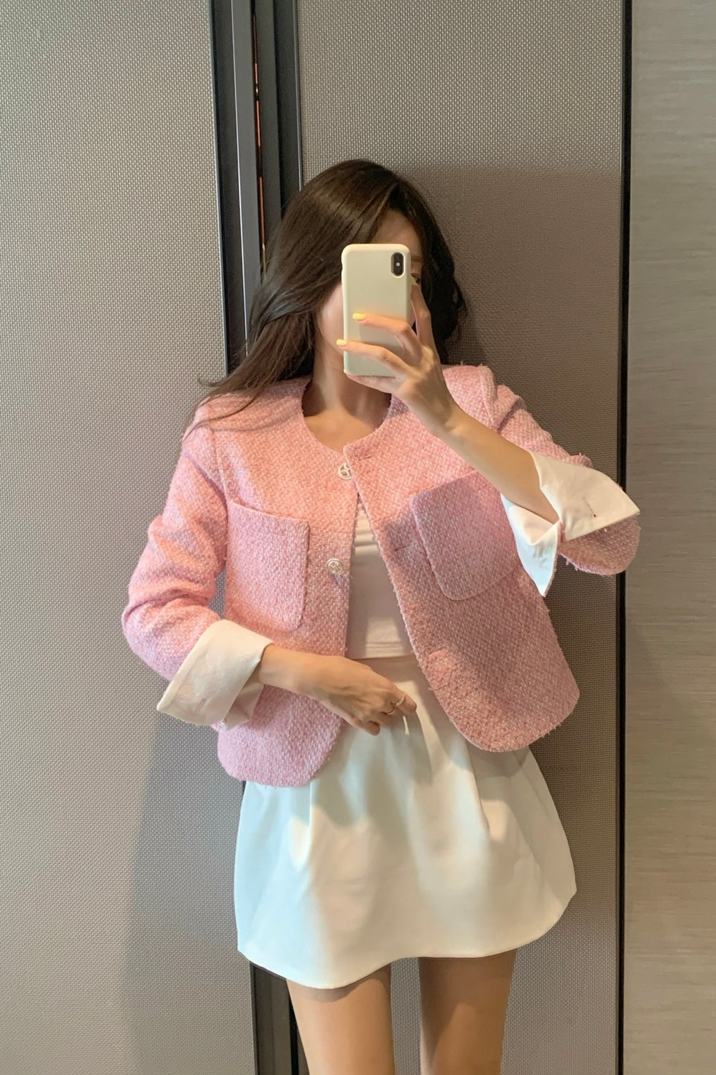 💕輕奢粗花呢西裝短款外套