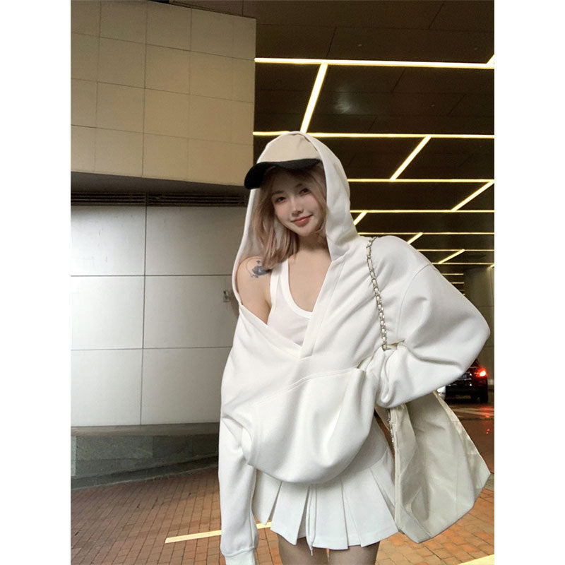 💕春秋慵懶懶人雙層連帽長袖衛衣上衣