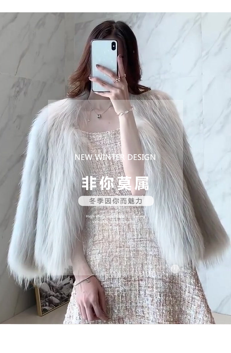 💕冬季韓系高級感超好摸毛毛名媛外套