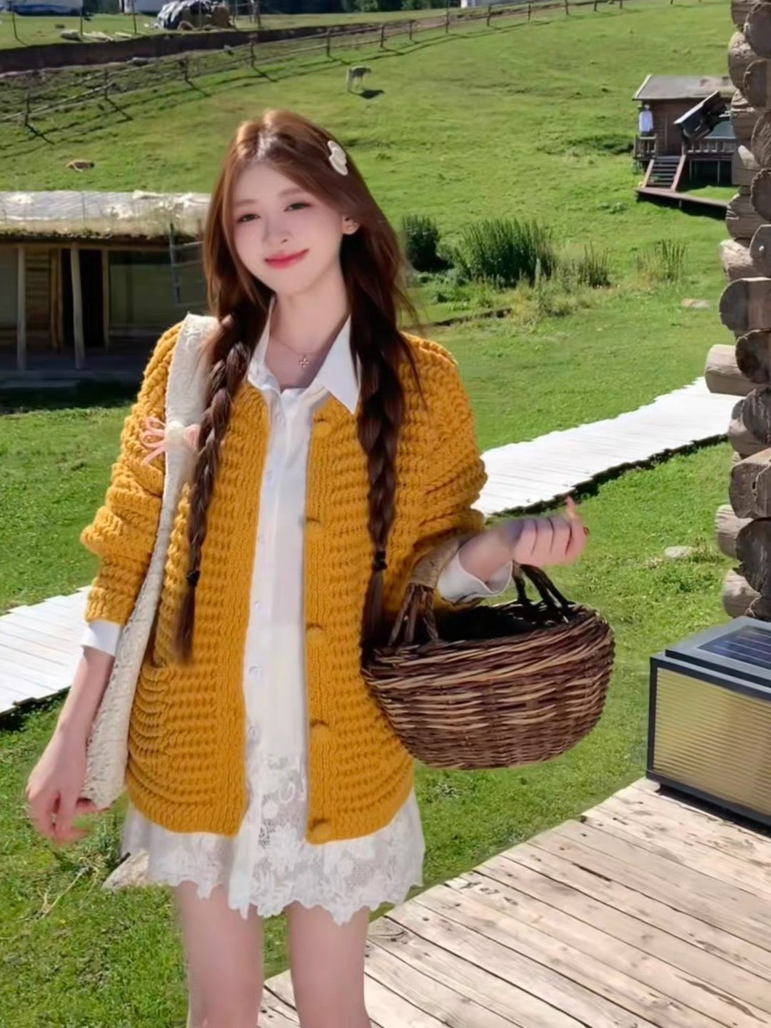💕森系休閒慵懶復古毛衣針織外搭