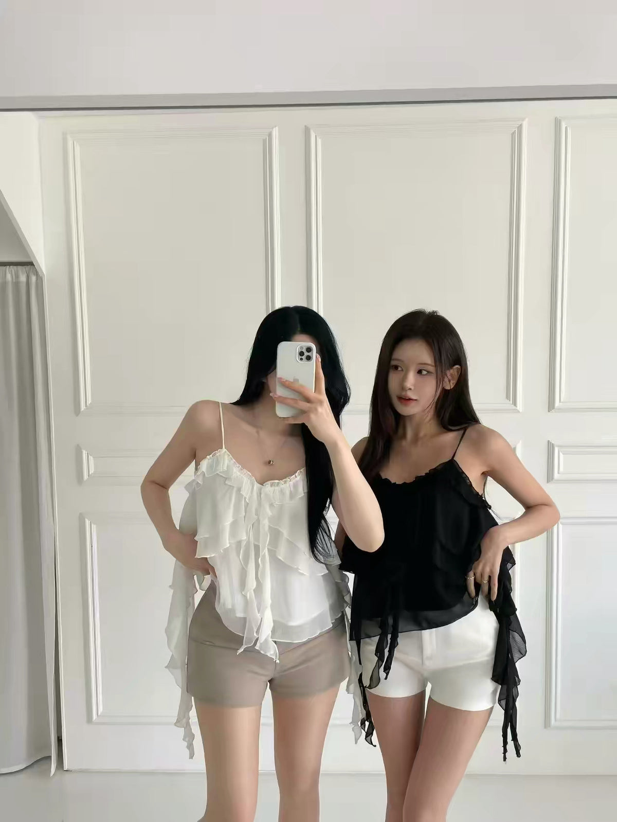 💕百搭不規則荷葉邊吊帶背心