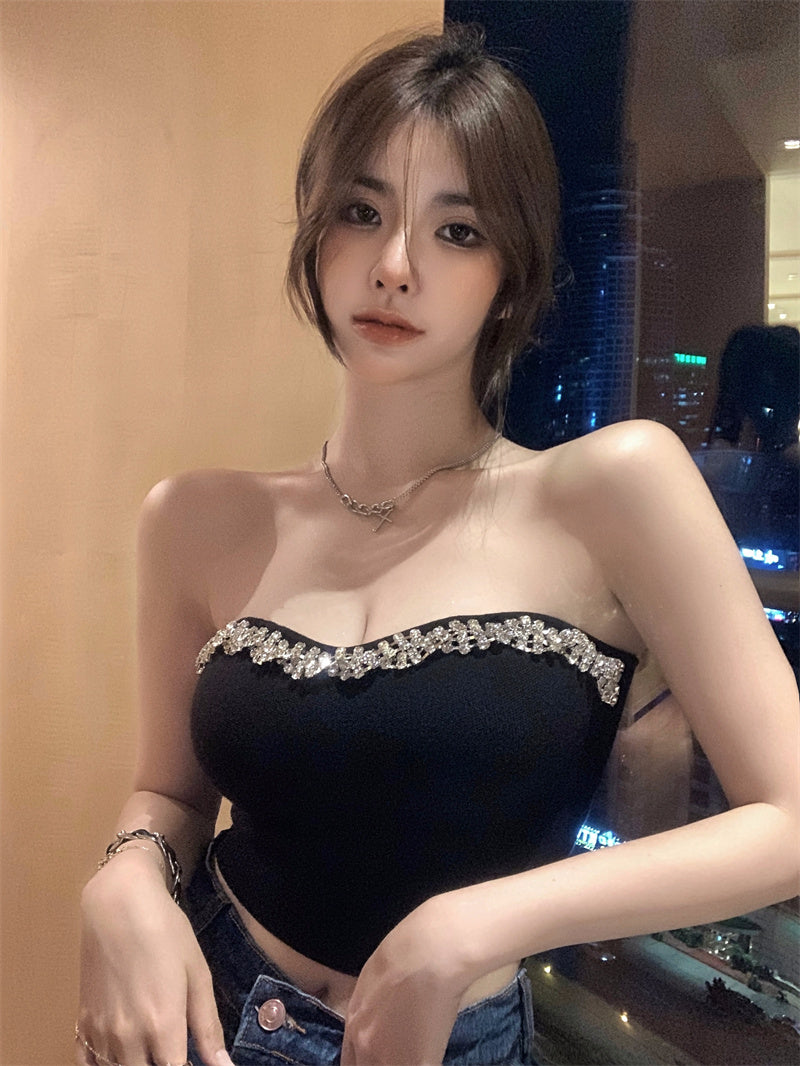 💕性感抹胸閃鑽短款內搭背心