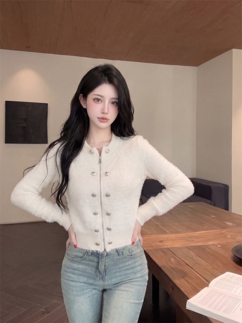 💕千金重工小香白色毛毛外套
