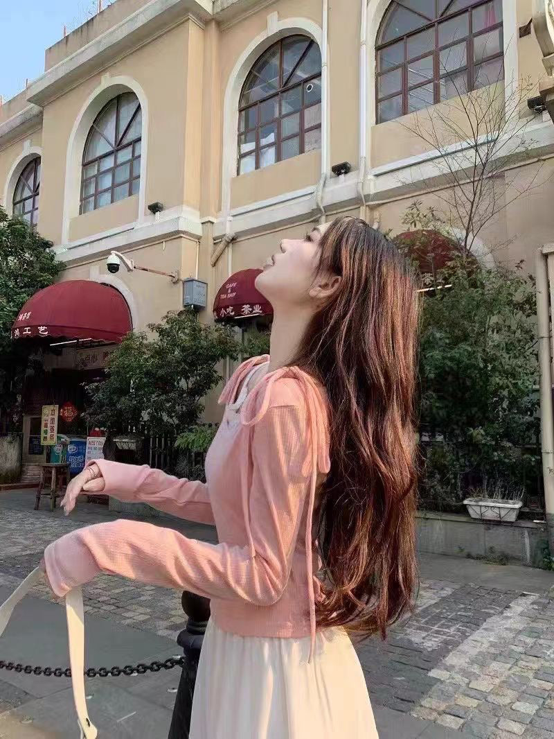 💕溫柔約會芭蕾減齡顯瘦短款打底上衣