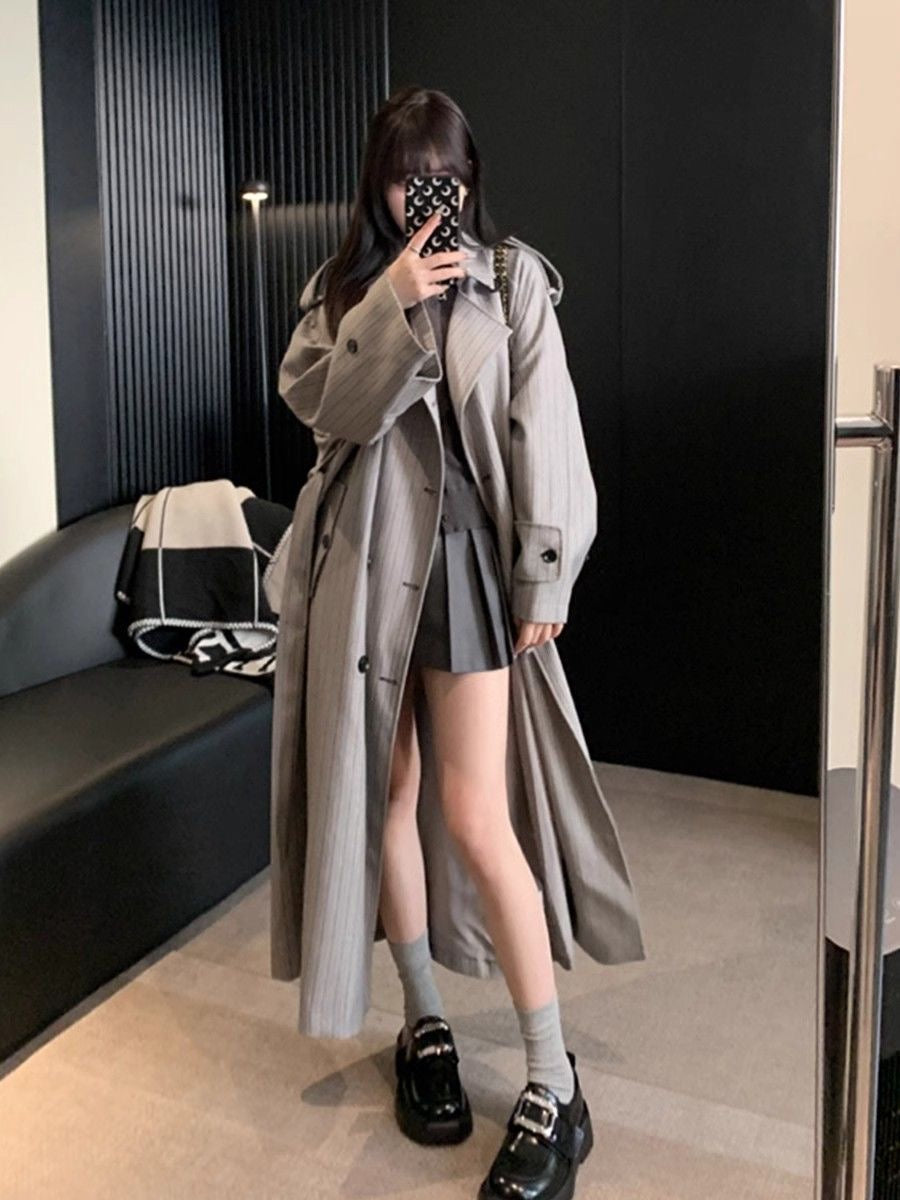 💕ins秋季韓系中長款西裝大衣