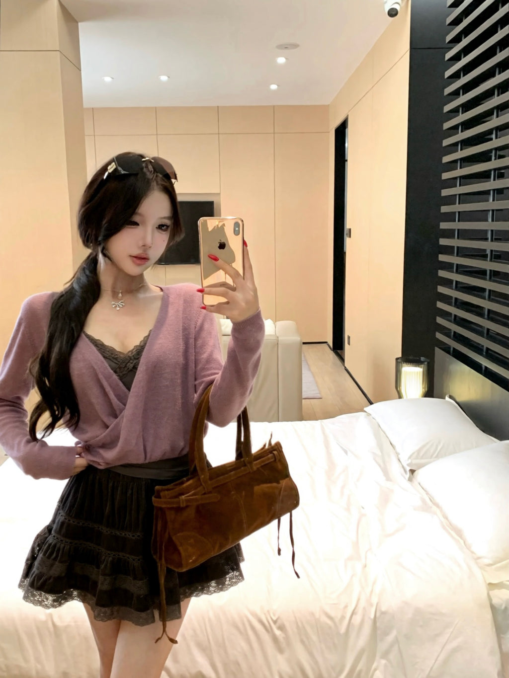 💕甜美純欲交叉設計感開衫內搭吊帶三件套