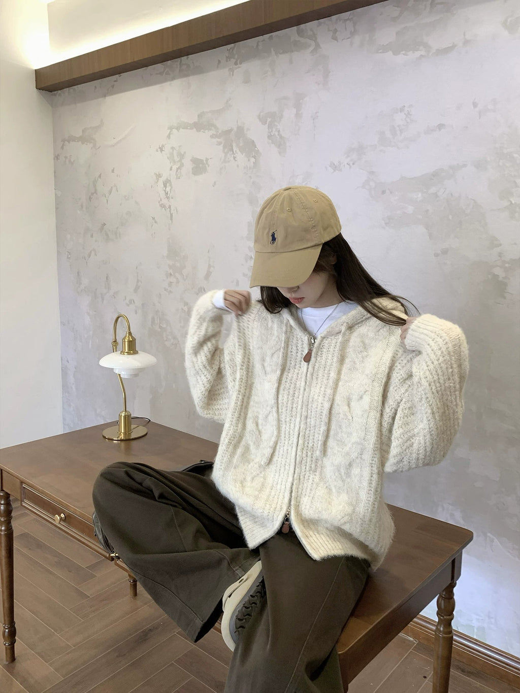 💕軟糯加厚拉鏈連帽毛衣針織毛線外套