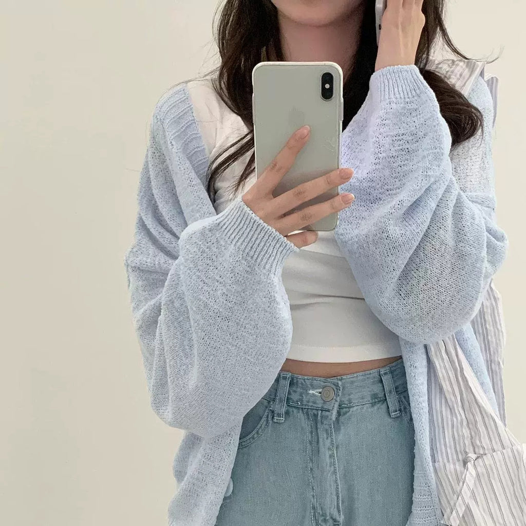💕韓系chic慵懶寬鬆薄外套