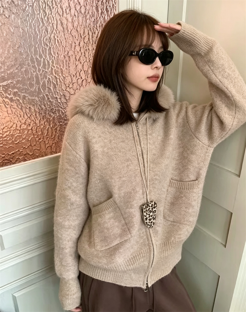 💕韓版慵懶風加厚撞色寬鬆中長款外套