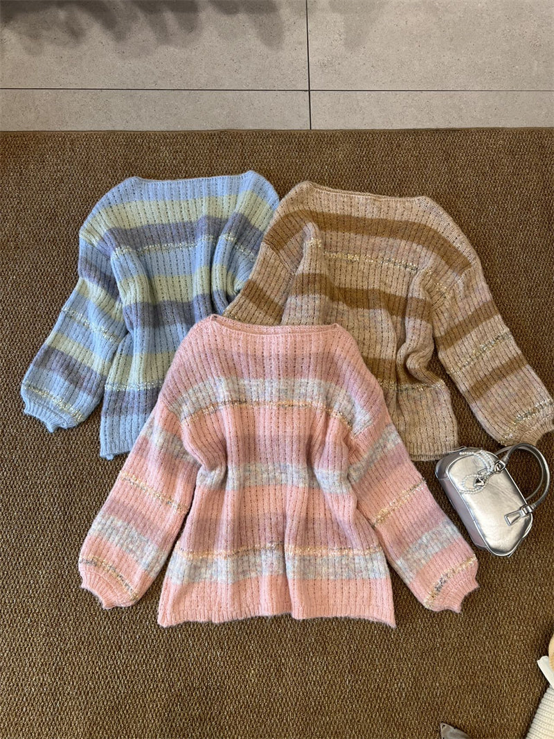 💕高級感溫柔韓系混色羊毛針織衫