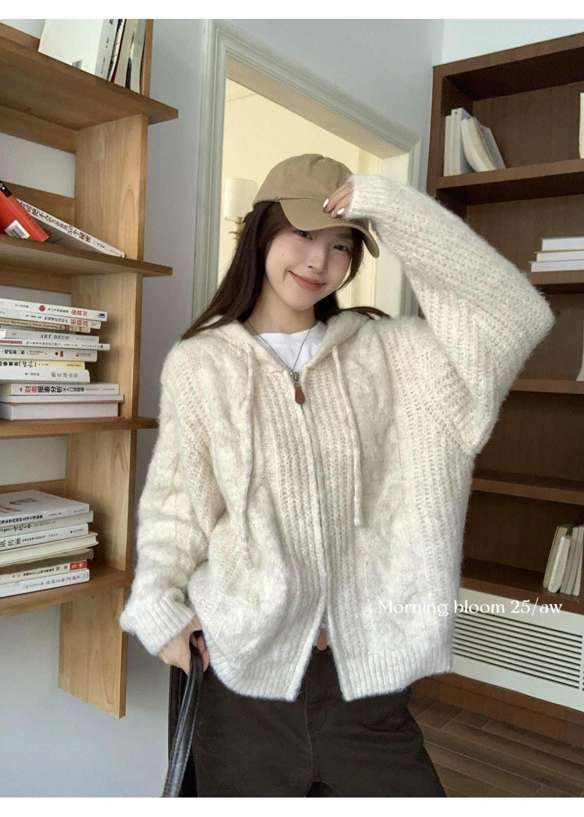 💕軟糯加厚拉鏈連帽毛衣針織毛線外套