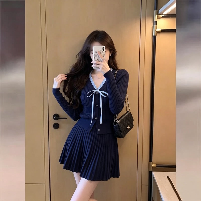 💕高級感富家千金秋冬針織套裝