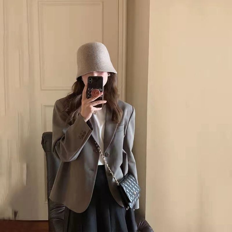 💕春季小西裝修身洋氣通勤短款外套