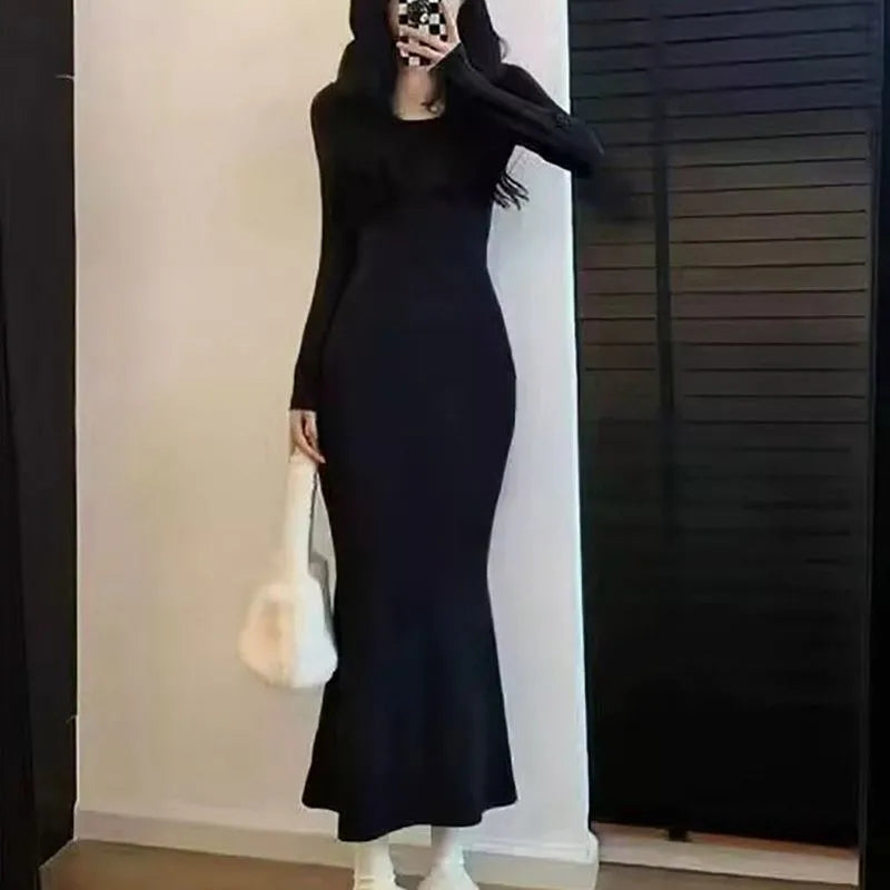 💕秋冬氣質慵懶顯瘦魚尾長裙