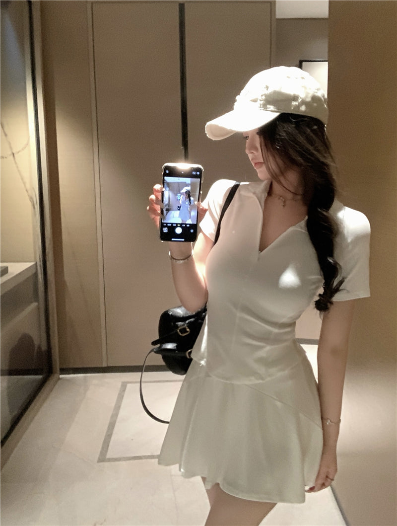 💕簡約百搭休閒polo衫純欲運動兩件套