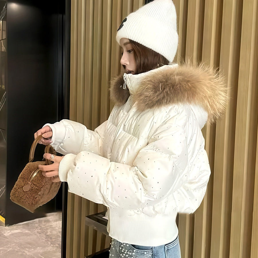 💕冬天滿天星燙鑽保暖羽絨外套